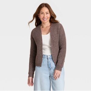 NWOT Universal Thread Brown Cozy Wool-Blend Cardigan - Small